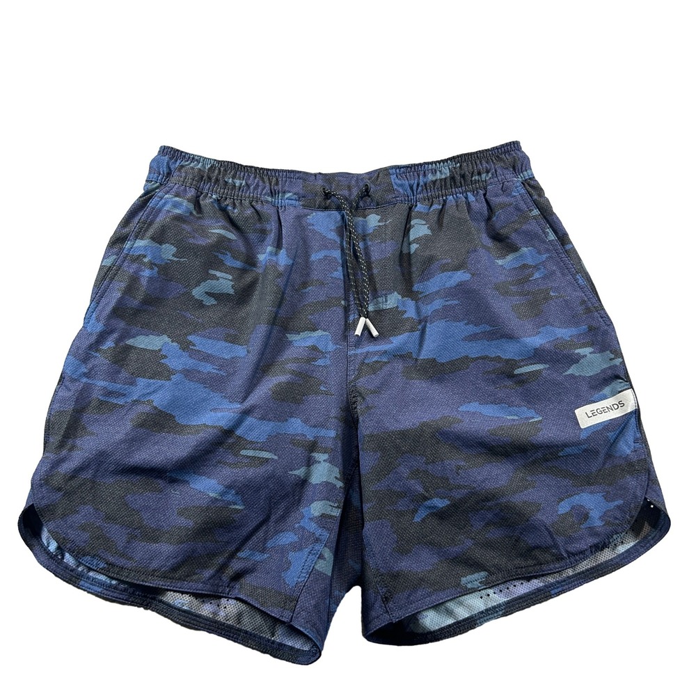 Legends Luka Shorts Mens Large Blue Camo Compression Lined Athletic Training